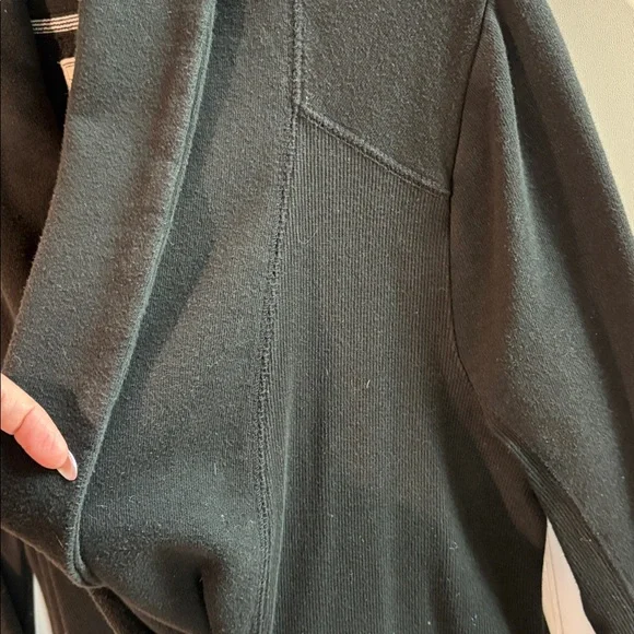 Lucky Brand long sweatshirt sweater cardigan button two pocket cotton terry L - Picture 5 of 9